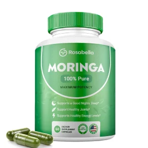 Pure Moringa Powder Capsules, Energy, Skin, Immune & Gut Health
