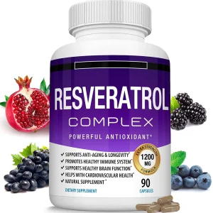 Resveratrol Complex 1800mg Capsules Antioxidant Complex Gluten Free